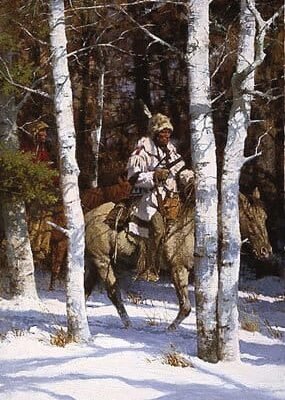 Photo of the painting Blackfeet among the Aspen by Howard Terpning
