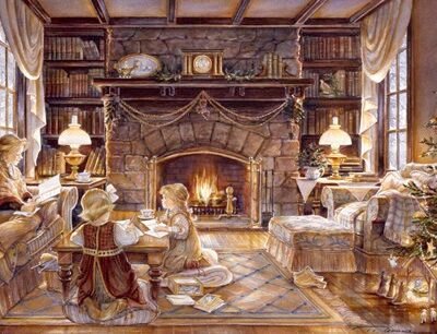 Photo of the painting Christmas at the Cottage by Trisha Romance