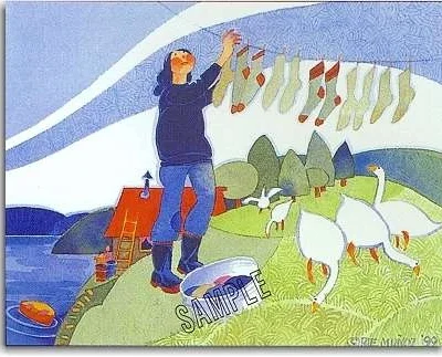 Photo of the painting Geese and Socks by Rie Munoz