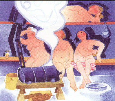 Photo of the painting Steam bath Unalaska by Rie Munoz