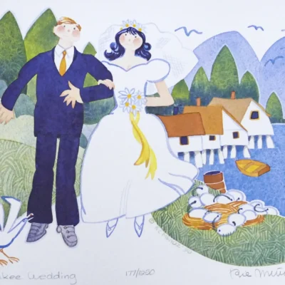 Photo of the painting Tenakee wedding by Rie Munoz.