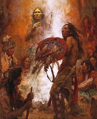 Photo of the paint Transferring the Medicine Shield by Howard Terpning