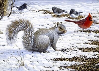Photo of the painting Under the feeder by Wilhelm J. Goebet